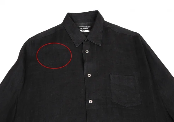 ジュンヤワタナベ コムデギャルソンJUNYA WATANABE COMME des GARCONSリネン裾テープオーバーサイズワンピース 墨黒M K-107717_003