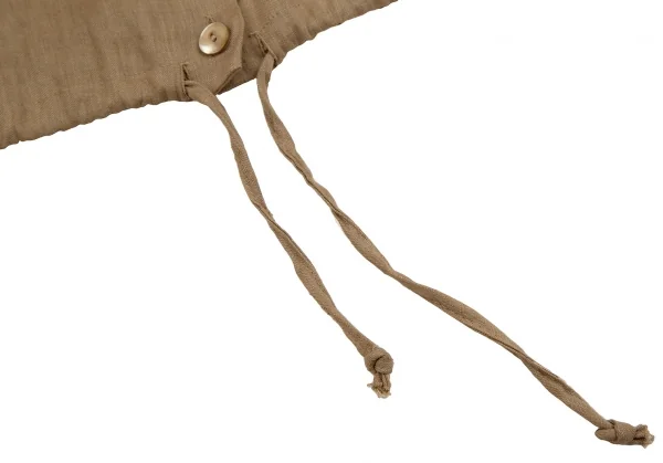 クリッツィアKrizia poi リネン裾ドローコードフレンチスリーブシャツ モカ40 K-107720_007