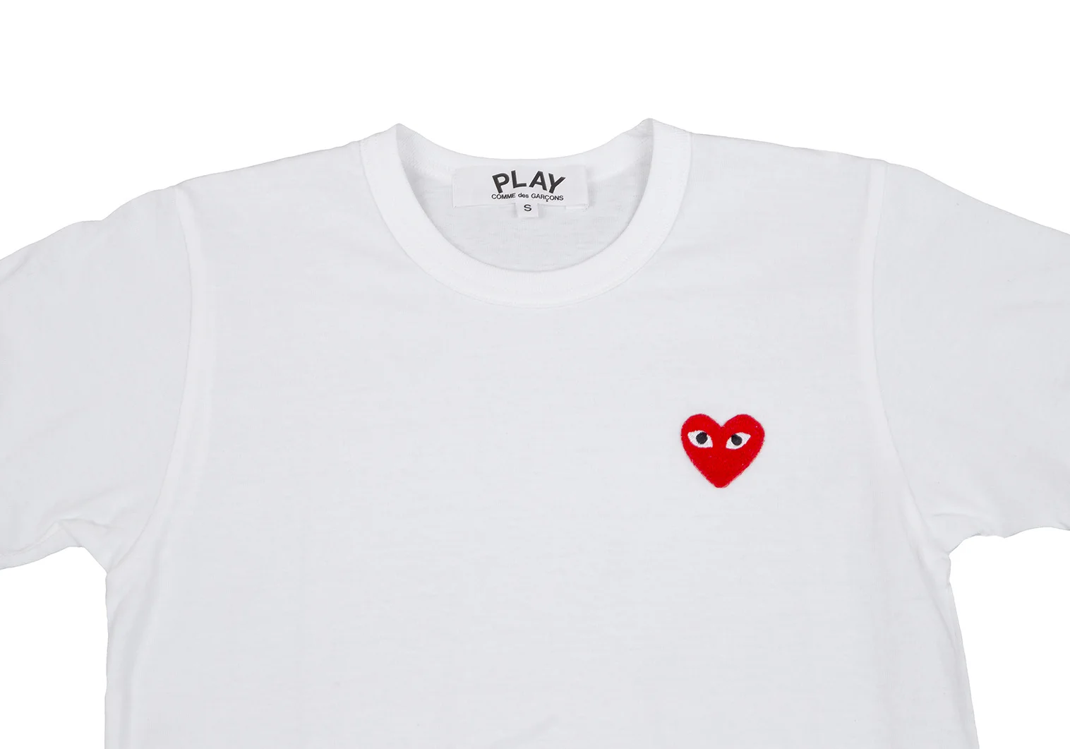 XXL新品未使用プレイコムデギャルソンプレイ白シャツハート プレイ コムデギャルソンPLAY COMME des GARCONS胸ハート