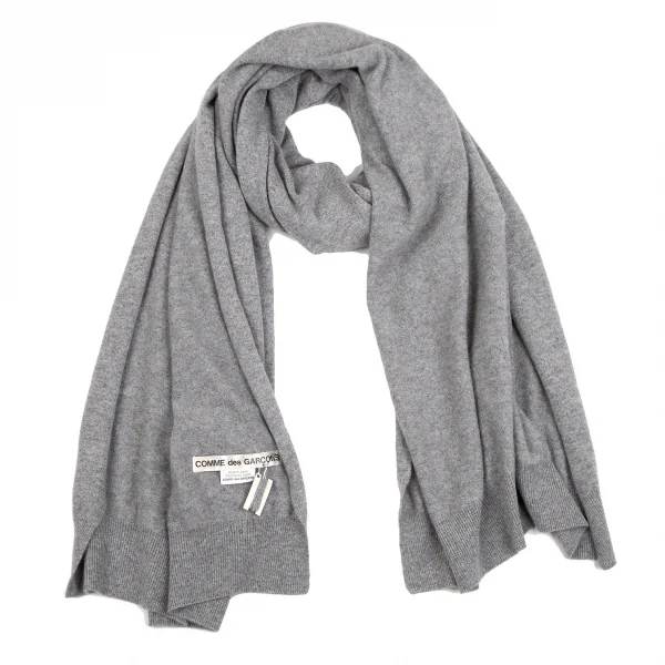 コムデギャルソンCOMME des GARCONS 大判カシミヤストール グレー K-107760_001