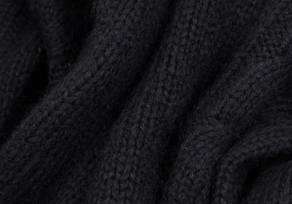 ワイズビスリミY's bis LIMI ウールナイロンストールネックケーブル半袖ニットセーター 黒S K-107780_010