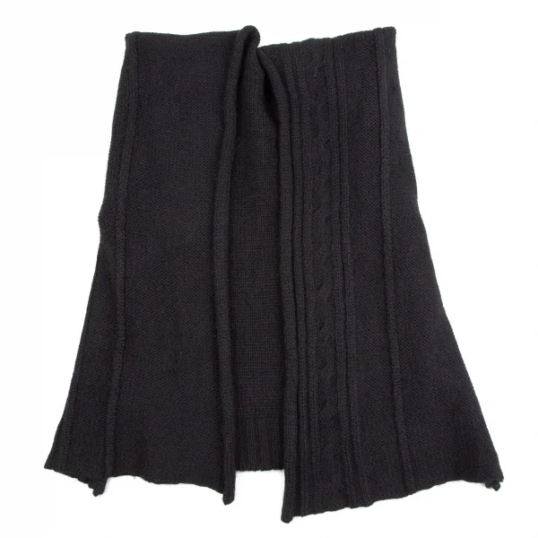 ワイズビスリミY's bis LIMI ウールナイロンストールネックケーブル半袖ニットセーター 黒S K-107780_003