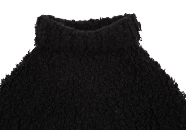ヨウジヤマモト ファムYohji Yamamoto FEMME カシミヤナイロンタートルネックボアニットケープ 黒3 K-107783_003