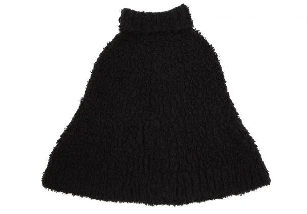 ヨウジヤマモト ファムYohji Yamamoto FEMME カシミヤナイロンタートルネックボアニットケープ 黒3 K-107783_007