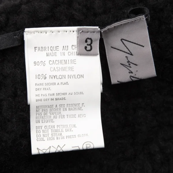 ヨウジヤマモト ファムYohji Yamamoto FEMME カシミヤナイロンタートルネックボアニットケープ 黒3 K-107783_009