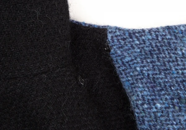 ヨウジヤマモト ファムYohji Yamamoto FEMME ツイードショルダー着脱ジャケット 黒1 K-107786_005