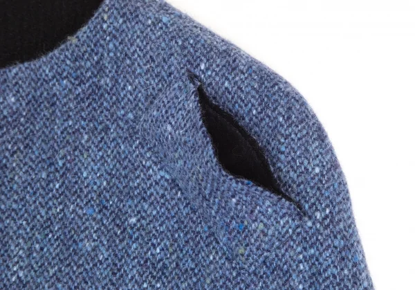 ヨウジヤマモト ファムYohji Yamamoto FEMME ツイードショルダー着脱ジャケット 黒1 K-107786_007