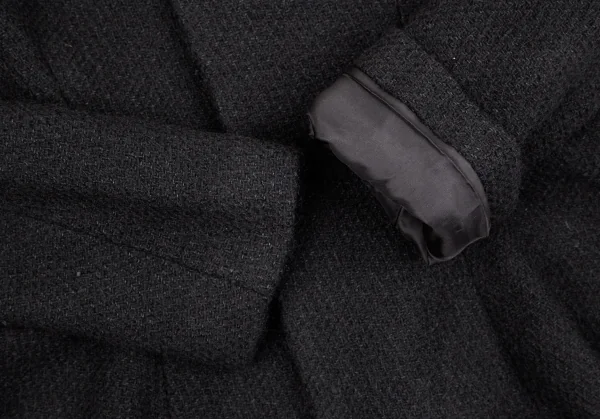 ヨウジヤマモト ファムYohji Yamamoto FEMME ツイードショルダー着脱ジャケット 黒1 K-107786_010