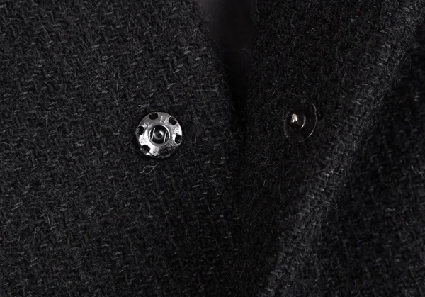 ヨウジヤマモト ファムYohji Yamamoto FEMME ツイードショルダー着脱ジャケット 黒1 K-107786_011