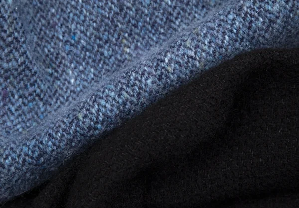 ヨウジヤマモト ファムYohji Yamamoto FEMME ツイードショルダー着脱ジャケット 黒1 K-107786_016