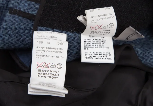 ヨウジヤマモト ファムYohji Yamamoto FEMME ツイードショルダー着脱ジャケット 黒1 K-107786_018