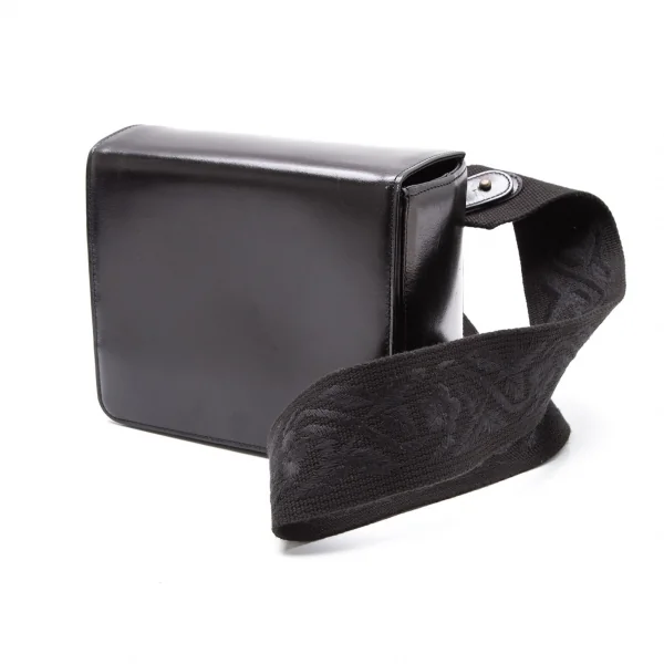 ドリスヴァンノッテンDRIES VAN NOTEN フラワー刺繍ストラップレザーショルダーバッグ 黒 K-107794_001