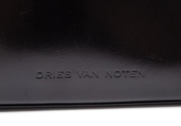 ドリスヴァンノッテンDRIES VAN NOTEN フラワー刺繍ストラップレザーショルダーバッグ 黒 K-107794_016