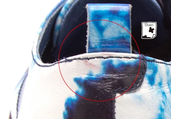 カンペールCAMPER TWINS PAM タイダイプリントレザーフラットシューズ 白青39(24.5) K-107795_007