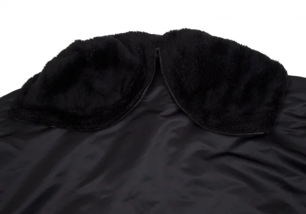 レギュレーション ヨウジヤマモトREGULATION yohji yamamoto ビッグシルエットフーデッドボンバーコート 黒2 K-107797_016