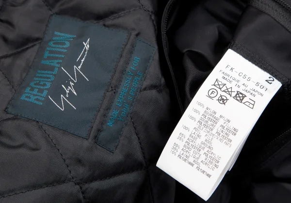 レギュレーション ヨウジヤマモトREGULATION yohji yamamoto ビッグシルエットフーデッドボンバーコート 黒2 K-107797_018