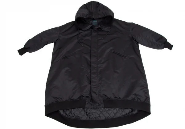 レギュレーション ヨウジヤマモトREGULATION yohji yamamoto ビッグシルエットフーデッドボンバーコート 黒2 K-107797_002