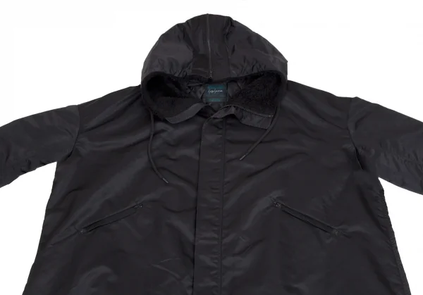 レギュレーション ヨウジヤマモトREGULATION yohji yamamoto ビッグシルエットフーデッドボンバーコート 黒2 K-107797_003