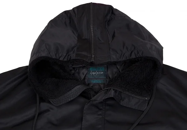 レギュレーション ヨウジヤマモトREGULATION yohji yamamoto ビッグシルエットフーデッドボンバーコート 黒2 K-107797_004