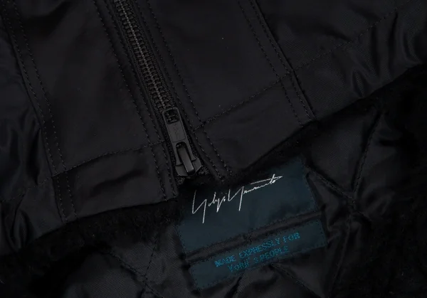 レギュレーション ヨウジヤマモトREGULATION yohji yamamoto ビッグシルエットフーデッドボンバーコート 黒2 K-107797_006