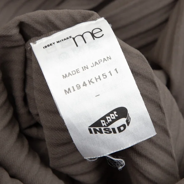 イッセイミヤケ ミーISSEY MIYAKE me バイアス使いファインニットプリーツスクエアシルエットワンピース 茶F K-107803_011