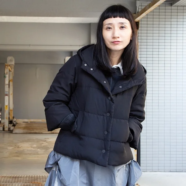 プリーツプリーズPLEATS PLEASE フーデッドダウンジャケット 黒3 K-107815_017