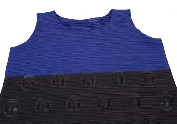プリーツプリーズPLEATS PLEASE サークルエンボスプリーツバイカラー 
