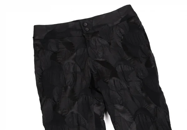 イッセイミヤケISSEY MIYAKE ふくれジャガードストレッチパンツ 黒2 K-107852_002