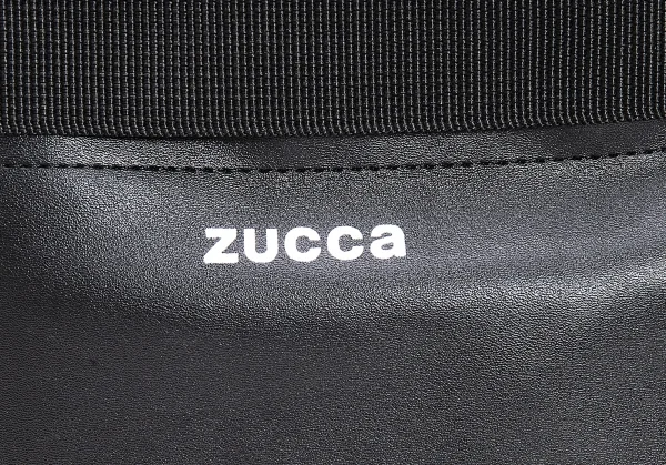 ズッカzucca フェイクレザー切替キャンバスショルダーバッグ 黒 K-107855_003