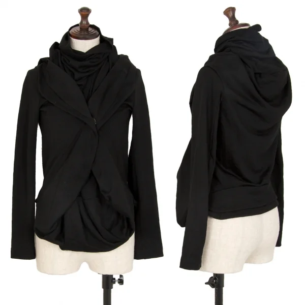 ジュンヤワタナベ コムデギャルソンJUNYA WATANABE COMME des GARCONS ウールジャケット風タートルニットセーター 黒S K-107870_001