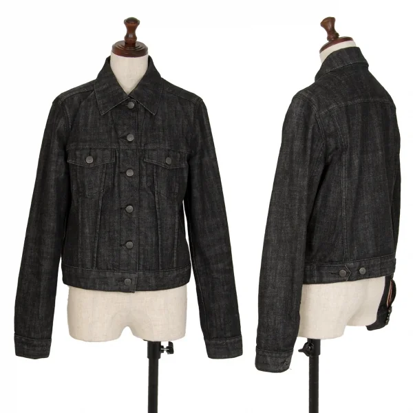 バーバリーロンドンBURBERRY LONDON テープ切替ストレッチデニムジャケット 黒40 K-107874_001