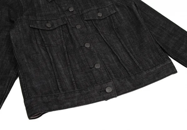 バーバリーロンドンBURBERRY LONDON テープ切替ストレッチデニムジャケット 黒40 K-107874_011