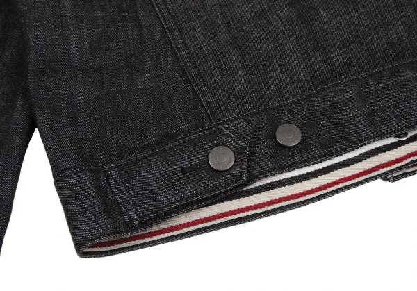 バーバリーロンドンBURBERRY LONDON テープ切替ストレッチデニムジャケット 黒40 K-107874_014