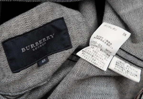 バーバリーロンドンBURBERRY LONDON テープ切替ストレッチデニムジャケット 黒40 K-107874_017