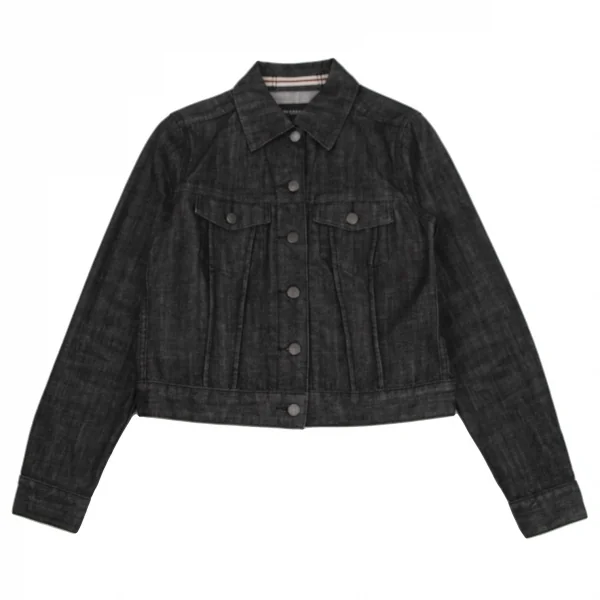 バーバリーロンドンBURBERRY LONDON テープ切替ストレッチデニムジャケット 黒40 K-107874_002