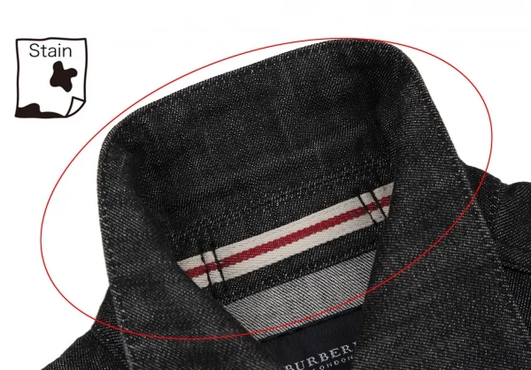 バーバリーロンドンBURBERRY LONDON テープ切替ストレッチデニムジャケット 黒40 K-107874_005