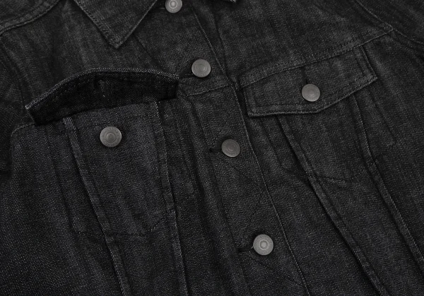 バーバリーロンドンBURBERRY LONDON テープ切替ストレッチデニムジャケット 黒40 K-107874_007