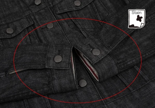 バーバリーロンドンBURBERRY LONDON テープ切替ストレッチデニムジャケット 黒40 K-107874_009