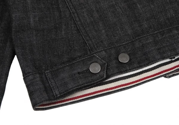 バーバリーロンドンBURBERRY LONDON テープ切替ストレッチデニムセットアップスーツ 黒40 K-107876_012