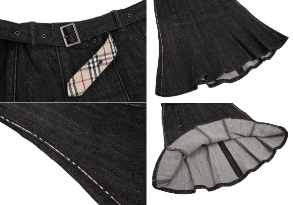 バーバリーロンドンBURBERRY LONDON テープ切替ストレッチデニムセットアップスーツ 黒40 K-107876_016