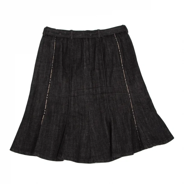 バーバリーロンドンBURBERRY LONDON テープ切替ストレッチデニムセットアップスーツ 黒40 K-107876_017