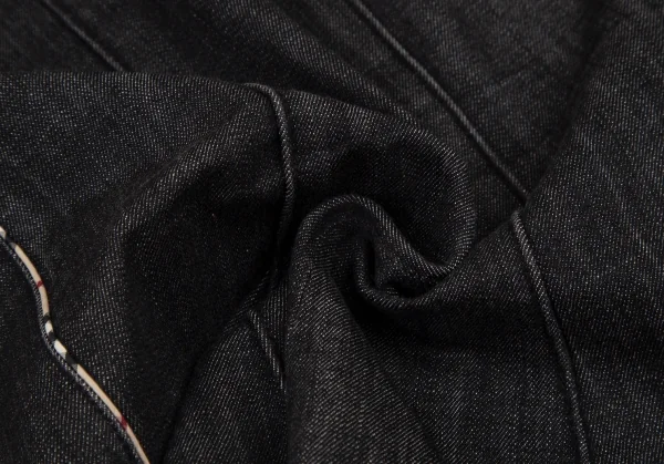 バーバリーロンドンBURBERRY LONDON テープ切替ストレッチデニムセットアップスーツ 黒40 K-107876_019