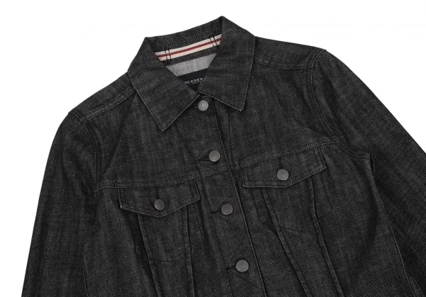 バーバリーロンドンBURBERRY LONDON テープ切替ストレッチデニムセットアップスーツ 黒40 K-107876_004