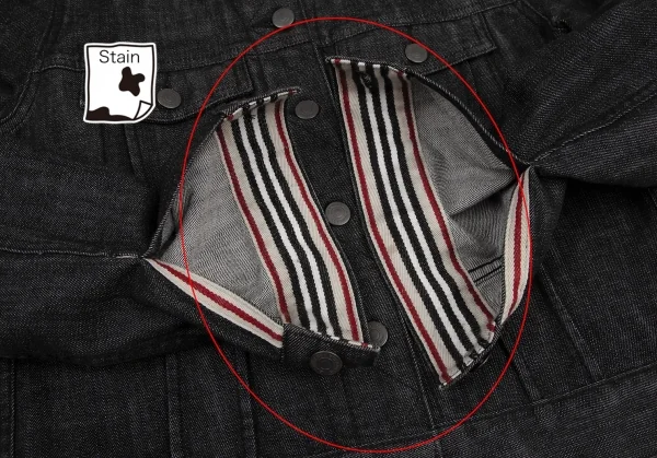 バーバリーロンドンBURBERRY LONDON テープ切替ストレッチデニムセットアップスーツ 黒40 K-107876_008