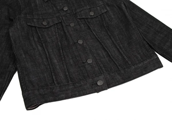 バーバリーロンドンBURBERRY LONDON テープ切替ストレッチデニムセットアップスーツ 黒40 K-107876_009