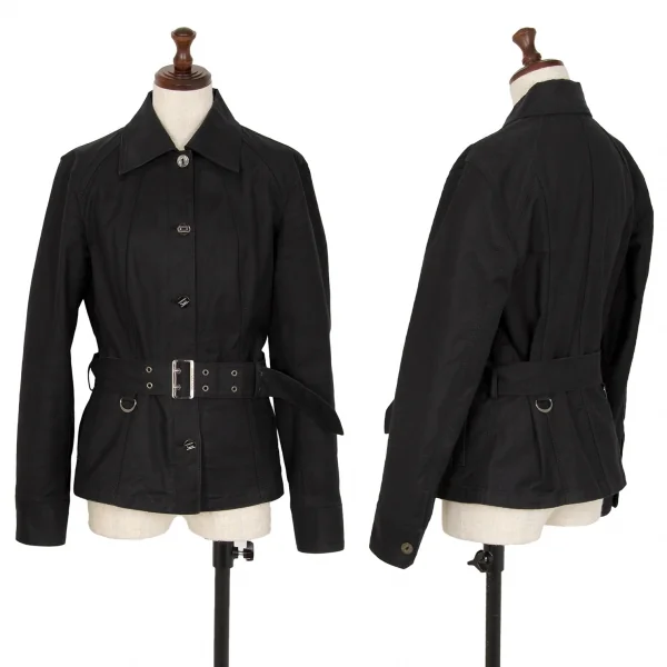 バーバリーロンドンBURBERRY LONDON コットントリプルステッチステンカラージャケット 黒40 K-107878_001