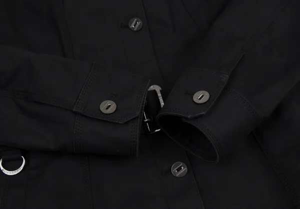 バーバリーロンドンBURBERRY LONDON コットントリプルステッチステンカラージャケット 黒40 K-107878_010