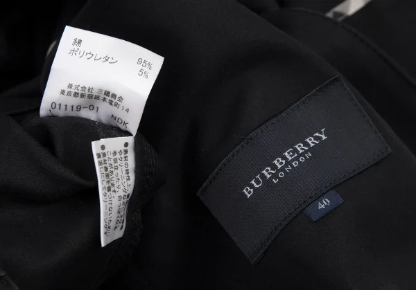 バーバリーロンドンBURBERRY LONDON コットントリプルステッチステンカラージャケット 黒40 K-107878_017
