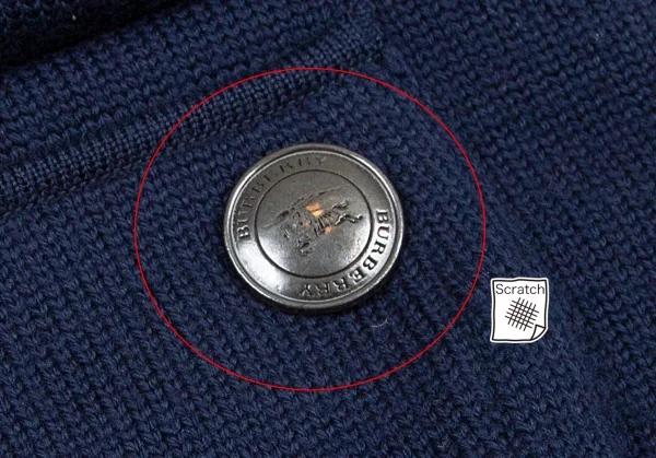 バーバリーロンドンBURBERRY LONDON ウールVネックパッチポケットニットセーター 紺2 K-107880_008