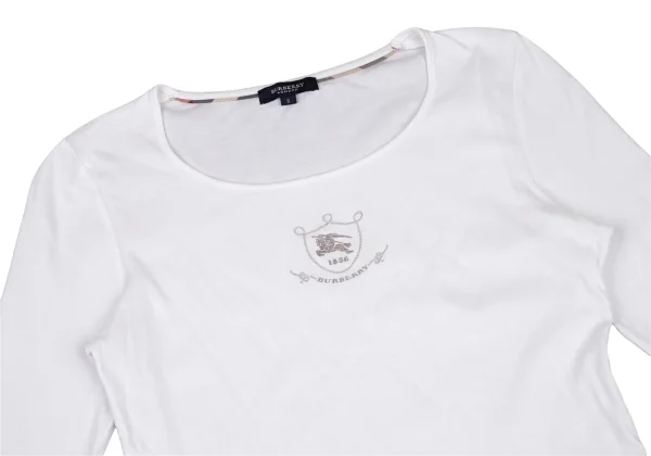 BURBERRY LONDON Cotton Embroidery 3/4 Sleeve T Shirt K-107884_003